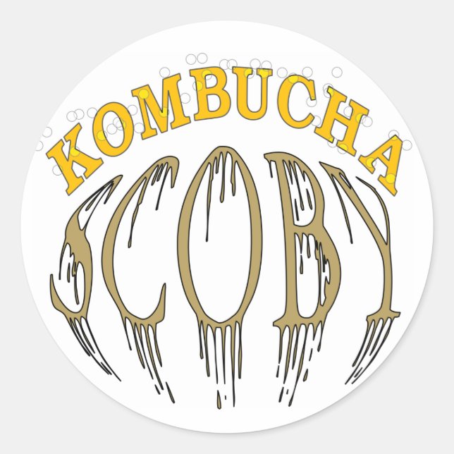 Adesivo Redondo Kombucha Scoby (Frente)