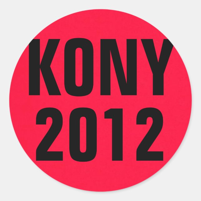 Adesivo Redondo KONY 2012 Red (Frente)