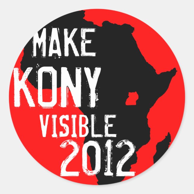 Adesivo Redondo Kony 2012 Sticker (Frente)