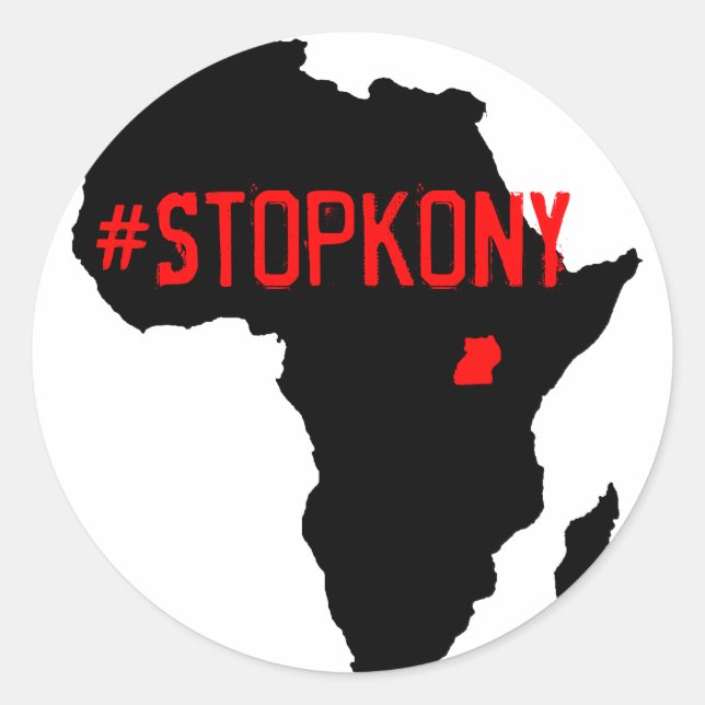Adesivo Redondo Kony 2012 Sticker (Frente)