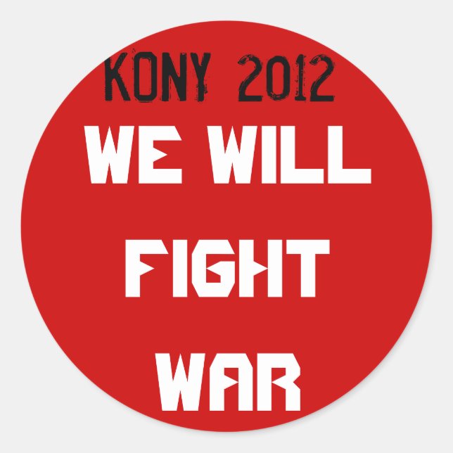Adesivo Redondo Kony 2012 - Vamos combater a guerra (Frente)