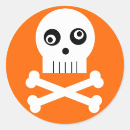 Adesivo Redondo Kooky Googley Eyed Skull Halloween Sticker