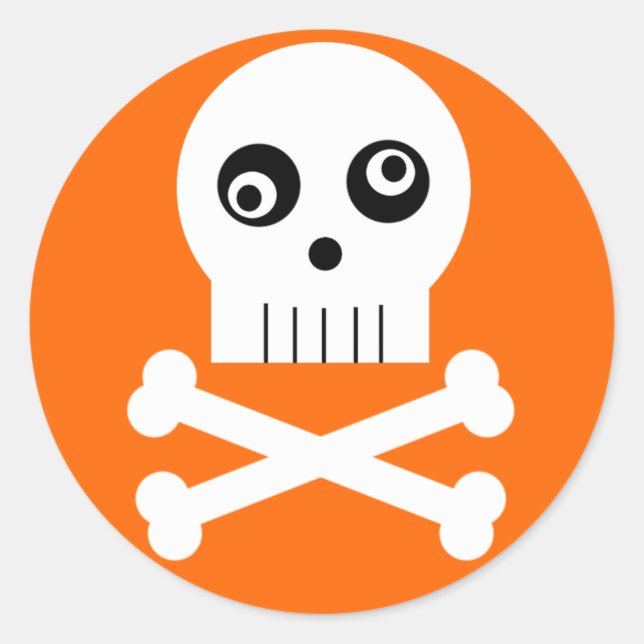 Adesivo Redondo Kooky Googley Eyed Skull Halloween Sticker (Frente)