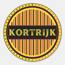 Adesivo Redondo Kortrijk City Pride Emblem – Belgian Identity
