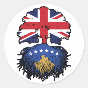 Adesivo Redondo Kosovo Kosovar British UK Reino Unido