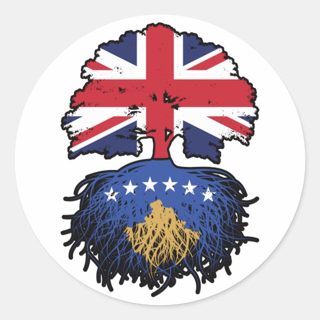 Adesivo Redondo Kosovo Kosovar British UK Reino Unido (Frente)