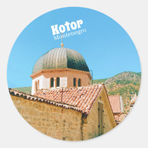 Adesivo Redondo Kotor - fotografia de viagem em Montenegro