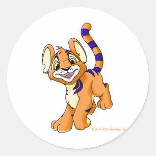 Adesivo Redondo Kougra alaranjado aventuroso