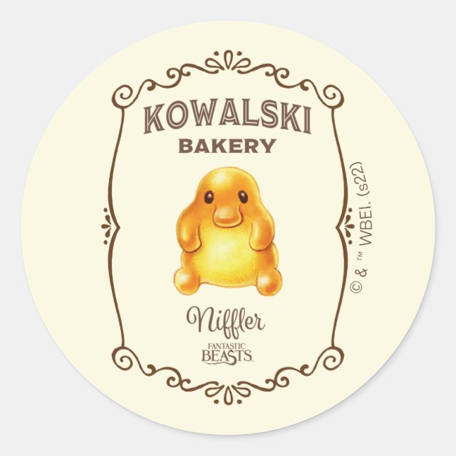 Adesivo Redondo Kowalski Bakery - Niffler (Frente)