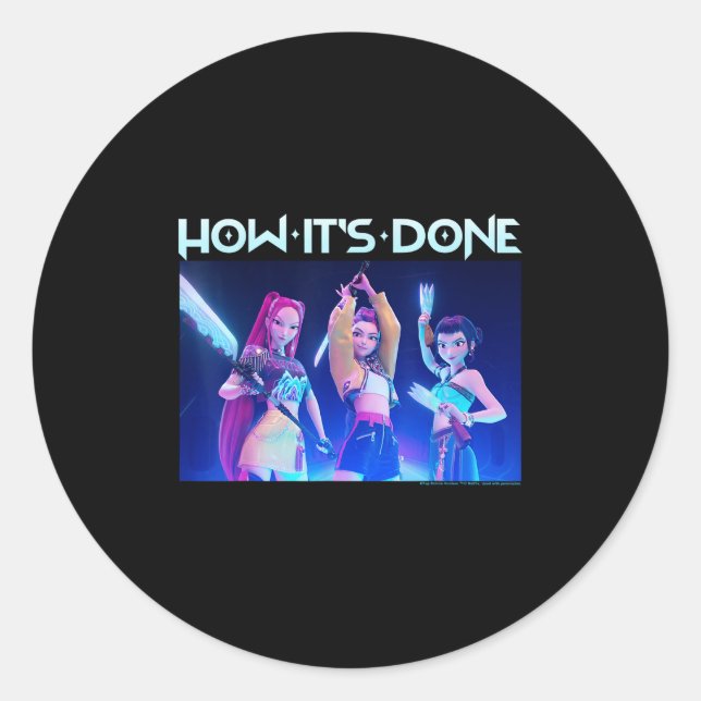 Adesivo Redondo Kp Demon Hunters Halloween How It's Done Huntrix G (Frente)