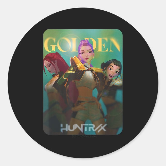 Adesivo Redondo Kp Demon Hunters Halloween Huntrix Golden Photocar (Frente)