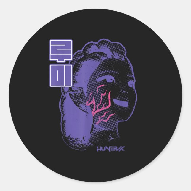 Adesivo Redondo Kp Demon Hunters Halloween Huntrix Rumi Demon Mark (Frente)