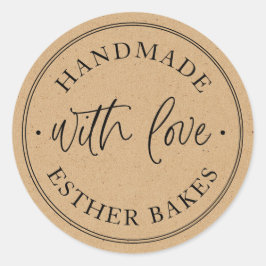 Adesivo Redondo Kraft Feito com Amor