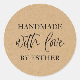 Adesivo Redondo Kraft Feito com Amor
