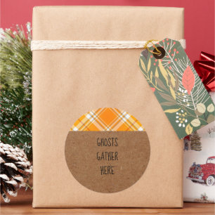 Adesivo Redondo Kraft Ghosts Reúne Aqui Festa De Halloween