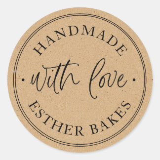 Adesivo Redondo Kraft Made with Love