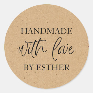 Adesivo Redondo Kraft Made with Love