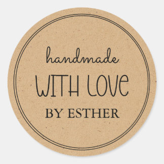 Adesivo Redondo Kraft Made with Love