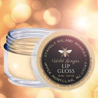 Adesivo Redondo Kraft Manuscrito De Cera De Bezerra Preta