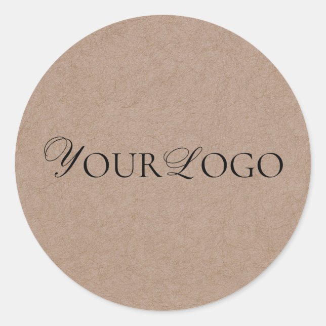 Adesivo Redondo Kraft Marrom Terroso & Logo Empresarial Longo Pers (Frente)