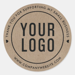 Adesivo Redondo Kraft Obrigado Por Apoiar Minha Pequena Empresa
