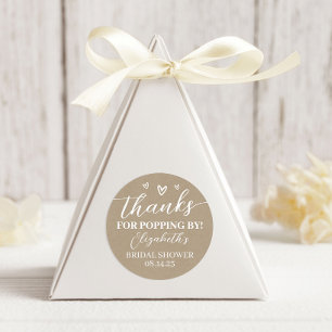 Adesivo Redondo Kraft Obrigado por Comparecerem ao Chá de Noiva Pi