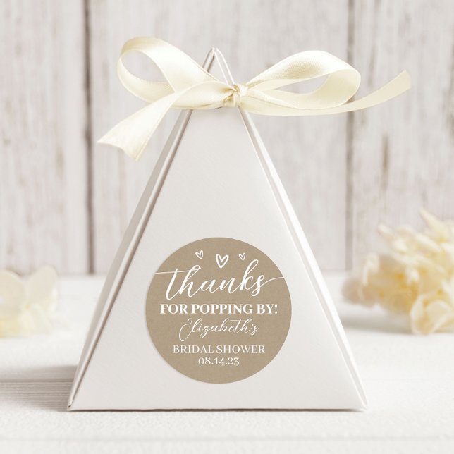 Adesivo Redondo Kraft Obrigado por Comparecerem ao Chá de Noiva Pi (Criador carregado)