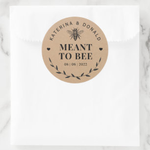 Adesivo Redondo Kraft quer Casamento Russo de Bee Honey