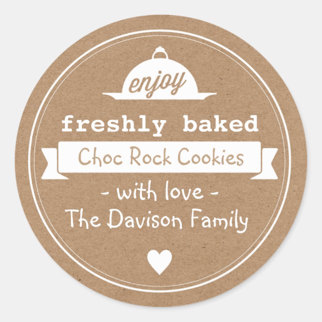 Adesivo Redondo Kraft Vintage Baking Labels (Frente)