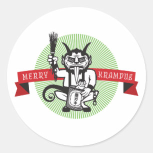 Adesivo Redondo Krampus alegre