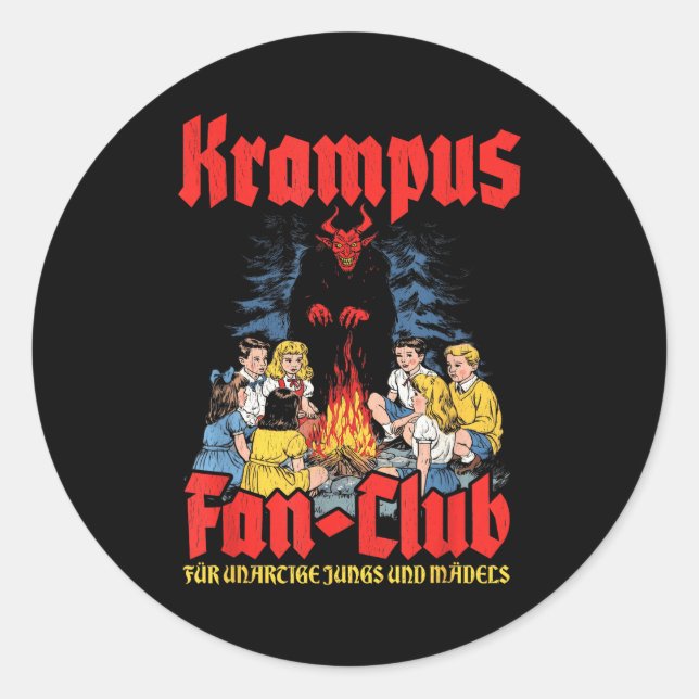 Adesivo Redondo Krampus Fan-club Ugly Xmas German Christmas Demon  (Frente)