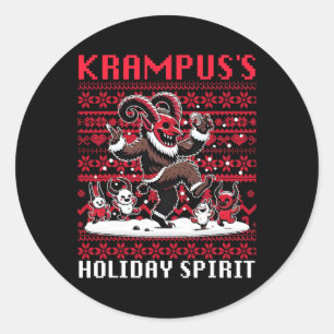 Adesivo Redondo Krampus Holiday Spirit Design de Natal