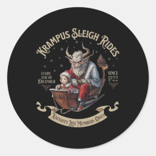 Adesivo Redondo Krampus Sleigh Rides