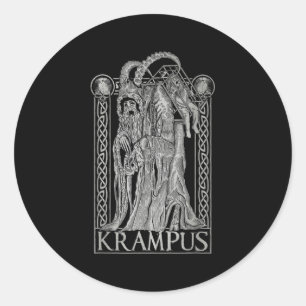 Adesivo Redondo Krampus - Ss Von Krampus Natal Gótico Sombrio