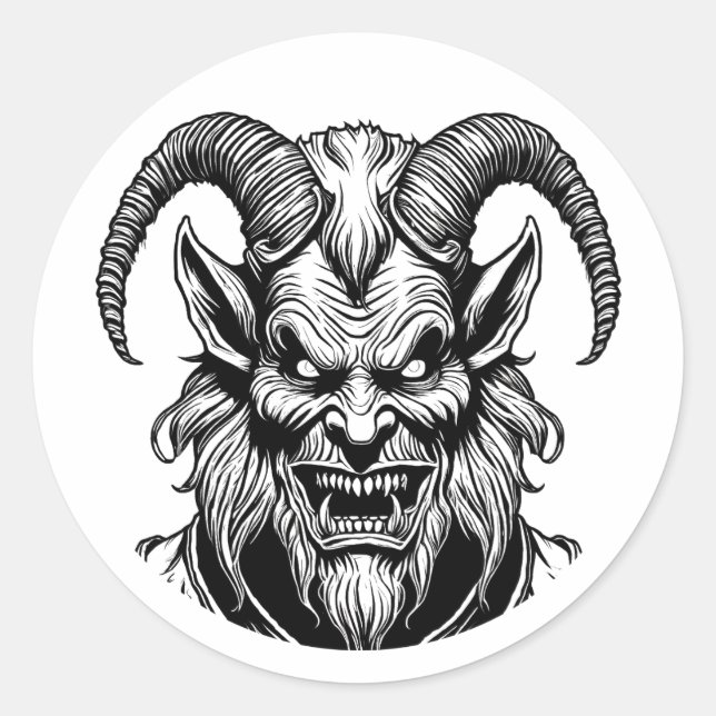 Adesivo Redondo Krampus Sticker (Frente)