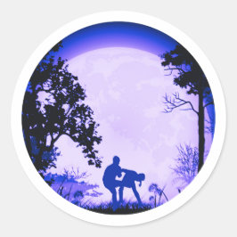 Adesivo Redondo Krav Maga Groin Kick Full Moon Sticker Puro