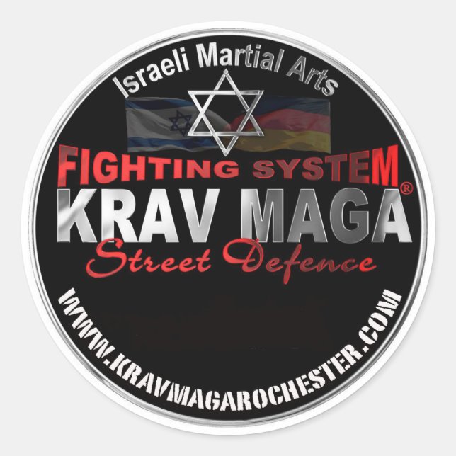 Adesivo Redondo Krav Maga Rochester Sticker (Frente)