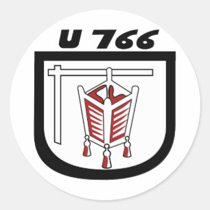 Adesivo Redondo KriegsMarine U-boat U-766 Emblem