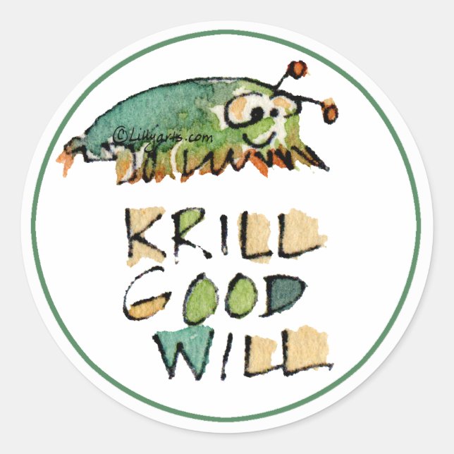 Adesivo Redondo Krill Good Will Christmas Envelope Seal (Frente)