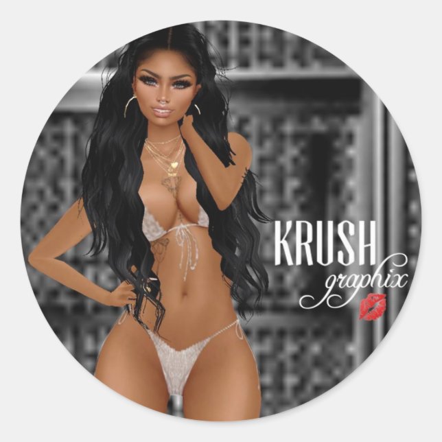 Adesivo Redondo Krush Graphix, por Ahsek Novel Stickers 06 (Frente)