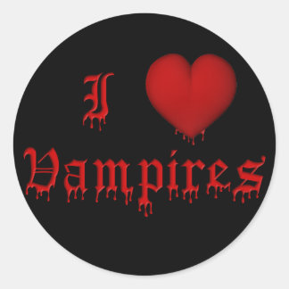Adesivo Redondo KRW Derrubando Sangue Eu Adoro Vampiros