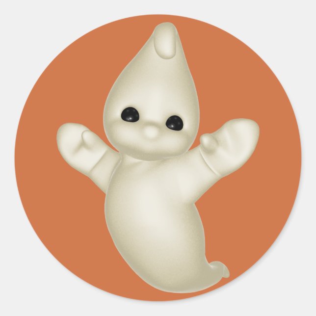 Adesivo Redondo KRW - Fantasma de Halloween (Frente)