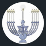 Adesivo Redondo KRW Hanukkah Menorah Seal<br><div class="desc">KRW Hanukkah Menorah Seal - Stickers</div>
