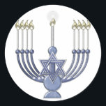 Adesivo Redondo KRW Hanukkah Menorah Seal<br><div class="desc">KRW Hanukkah Menorah Seal - Stickers</div>
