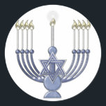 Adesivo Redondo KRW Hanukkah Menorah Seal<br><div class="desc">KRW Hanukkah Menorah Seal - Stickers</div>