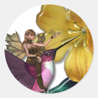 Adesivo Redondo KRW Hummingbird Faery