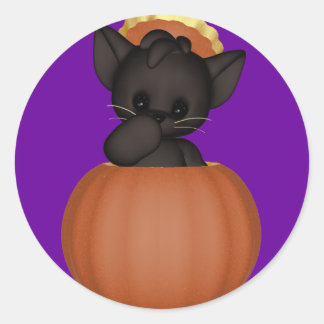 Adesivo Redondo KRW Lil Black Scardy Cat Halloween
