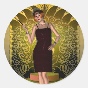 Adesivo Redondo KRW Putting no Ritz Deco Flapper II