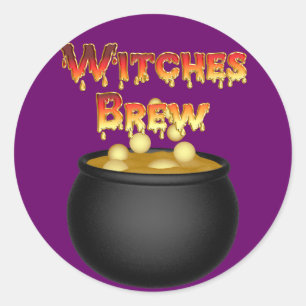 Adesivo Redondo KRW Witches Brew Cauldron Halloween