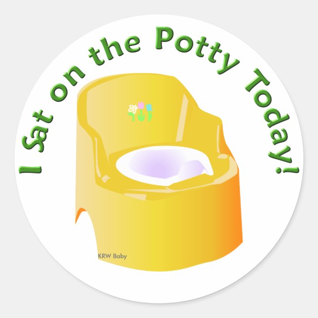Adesivo Redondo KRW Yellow I Sentado no Potty Training Premier (Frente)